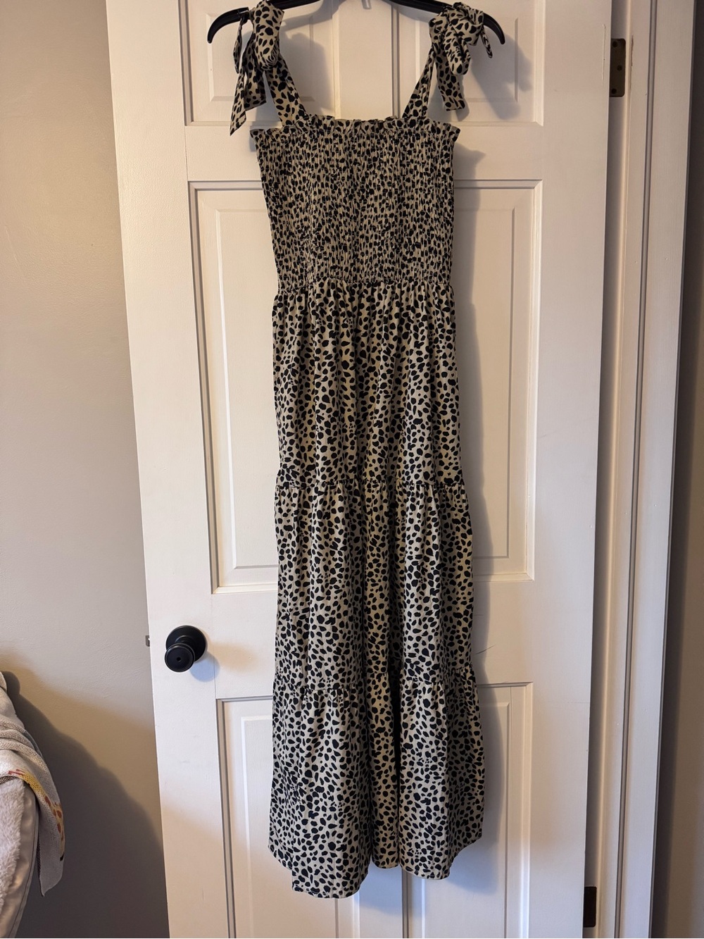 SHEIN Black & Cream Leopard Print Maxi Dress